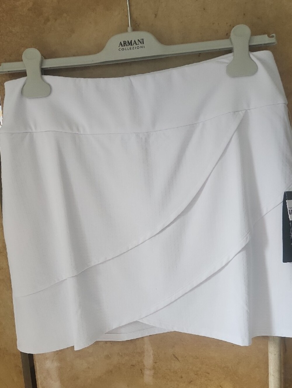 NWT- IBKUL White Asymmetrical Layered Skirt - Picture 3 of 7